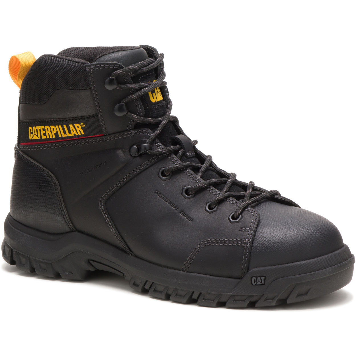 Caterpillar Wellspring - Mens Safety Boots - Black - NZ (037CJUNMH)